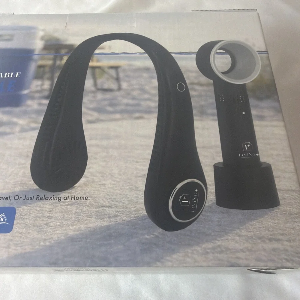 Living+ 2 Piece Portable Fan Bundle USB-C Charging NISB
